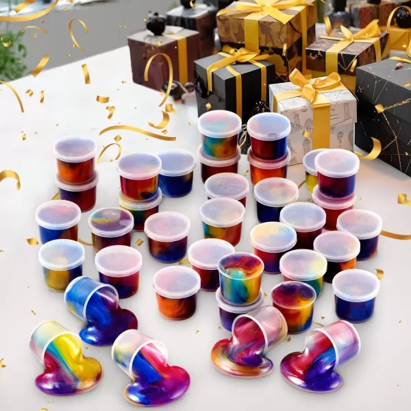 JOYIN Slime Party Favors 36 Pack Galaxy Slime Ball Party Favors  Stretchy NonSticky MessFree Stress Relief and Safe for Girls and Boys  Classroom Reward Valentines Day Party SuppliesGalaxy Slime Cup