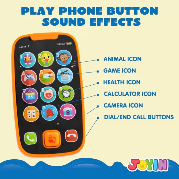 JOYIN Smartphone Toys for Baby Remote Control Baby Phone with Music Baby Learning Toy Christmas Birthday Gifts for Baby Infants Kids Boys and Girls Holiday Stuffers PresentOrange