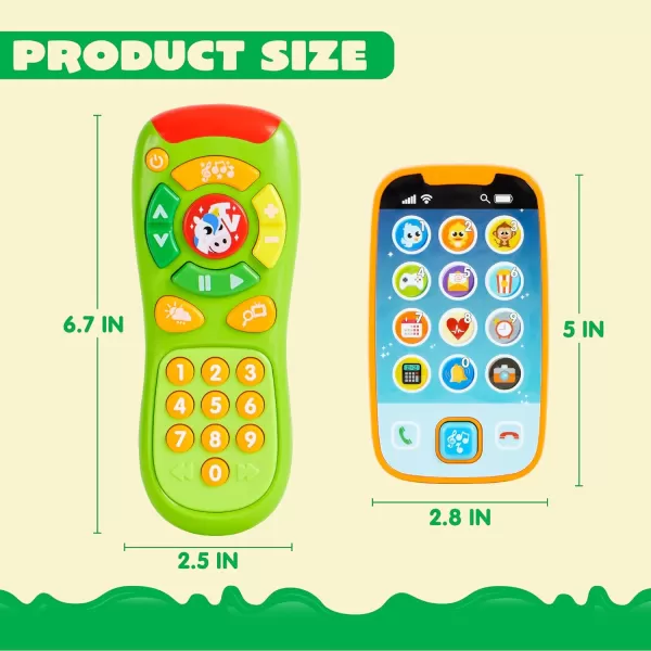 JOYIN Smartphone Toys for Baby Remote Control Baby Phone with Music Baby Learning Toy Christmas Birthday Gifts for Baby Infants Kids Boys and Girls Holiday Stuffers PresentGreen