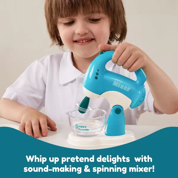 Joyin Play Kitchen Toys Pretend Play Kitchen Appliances Toy Set with Coffee Maker Mixer Toaster with Realistic Lightsampamp Sounds Birthday Gift for Kids Ages 3 PinkBlue