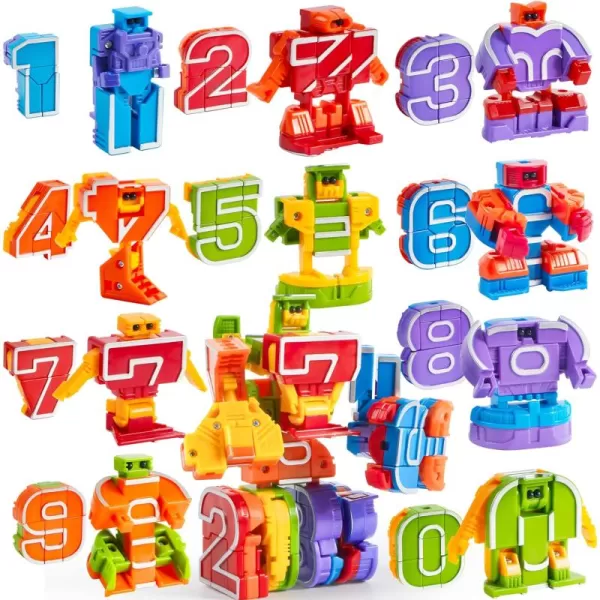 JOYIN 10 Pcs Number Bots Toys Number Bots Action Figure Learning Toys Number Robots Toys Educational Toy Gifts for Kids Boys Girls 3 4 5 6 Years Old