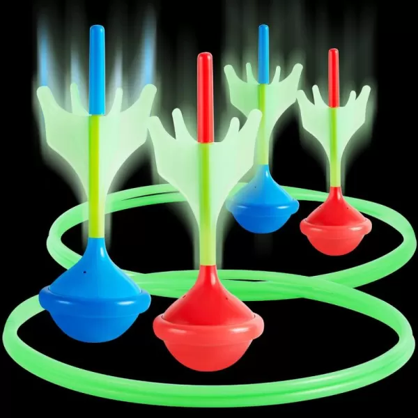 JOYIN Lawn Darts Game Set for Kids and Adults  Glow in The Dark Outdoor Games Lawn Games for Adults and Family Soft Tip Lawn Darts Set for Kids Camping Games Outside Yard Games