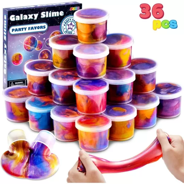 JOYIN Slime Party Favors 36 Pack Galaxy Slime Ball Party Favors  Stretchy NonSticky MessFree Stress Relief and Safe for Girls and Boys  Classroom Reward Valentines Day Party SuppliesGalaxy Slime Cup