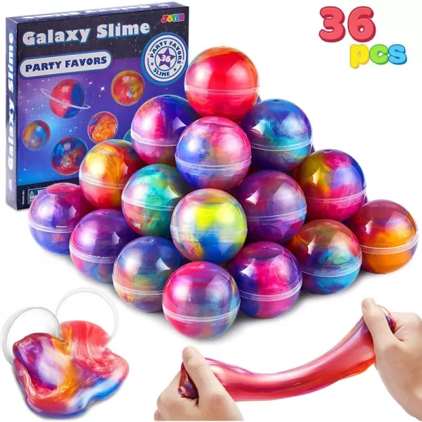 JOYIN Slime Party Favors 36 Pack Galaxy Slime Ball Party Favors  Stretchy NonSticky MessFree Stress Relief and Safe for Girls and Boys  Classroom Reward Valentines Day Party SuppliesGalaxy Slime Ball