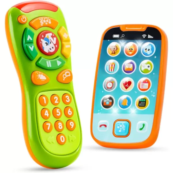 JOYIN Smartphone Toys for Baby Remote Control Baby Phone with Music Baby Learning Toy Christmas Birthday Gifts for Baby Infants Kids Boys and Girls Holiday Stuffers PresentGreen