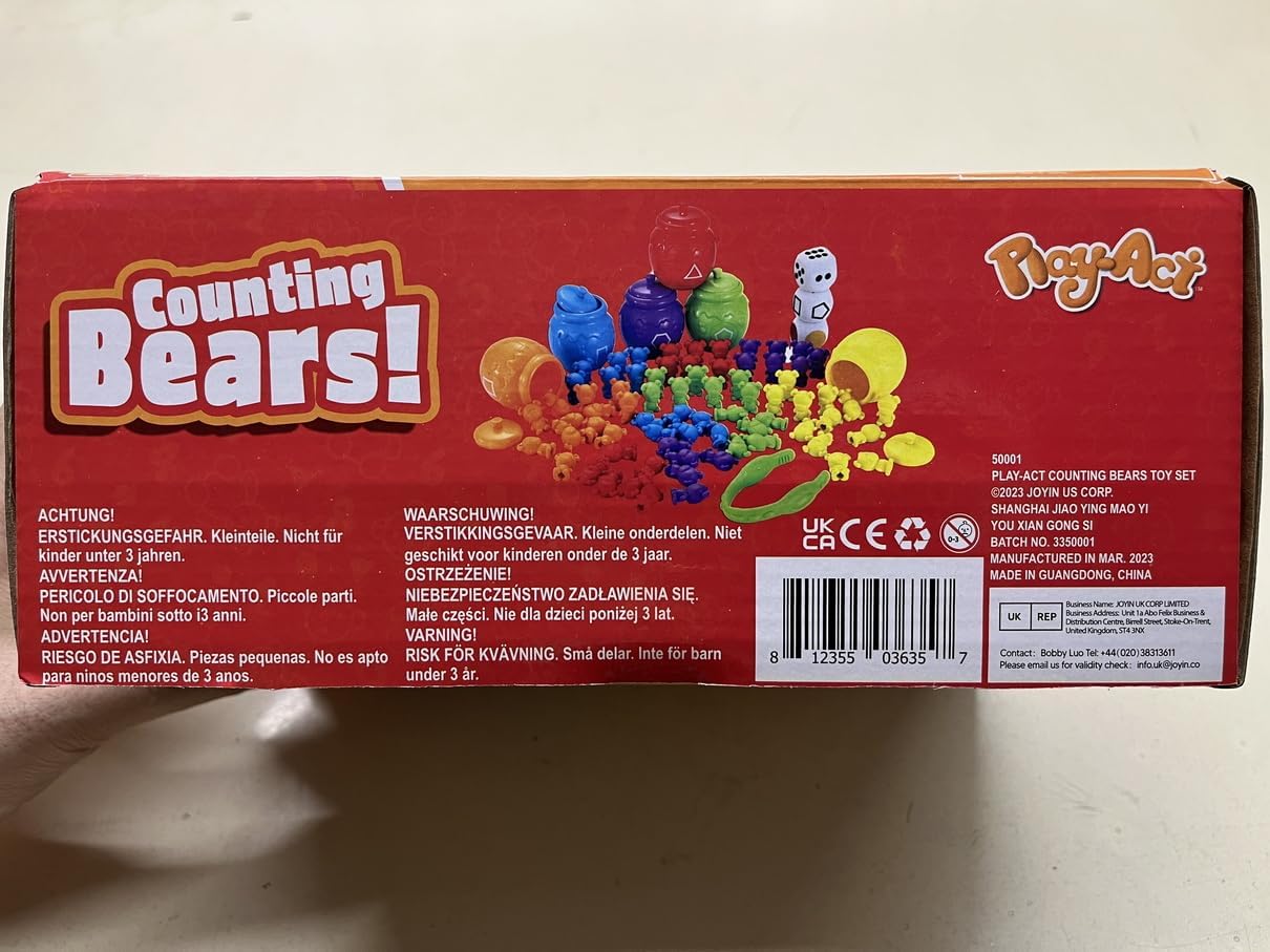 JOYIN Rainbow Counting Bears with Matching Sorting Cups  83 Pcs Set Learning Toys for Kids Age 3 Number Sorting Color Recognition Tweezers Dice Instruction Book Educational Gift
