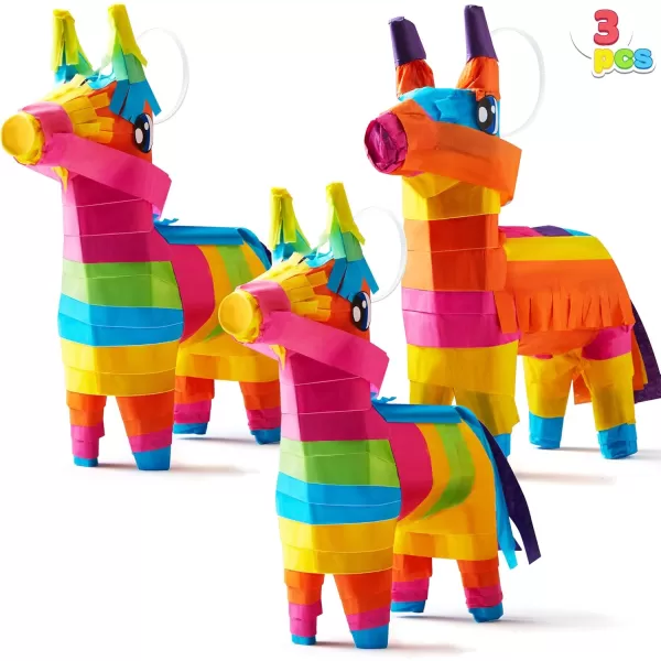 3 pcs Mini Donkey Pinatas 7quotx55quot Cinco De Mayo Rainbow Color for Fun Fiesta Taco Party Supplies Luau Event Photo Props Mexican Theme Decoration Carnivals Festivals Taco Tuesday Event