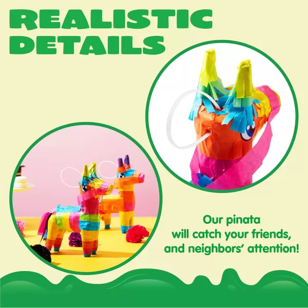 3 pcs Mini Donkey Pinatas 7quotx55quot Cinco De Mayo Rainbow Color for Fun Fiesta Taco Party Supplies Luau Event Photo Props Mexican Theme Decoration Carnivals Festivals Taco Tuesday Event