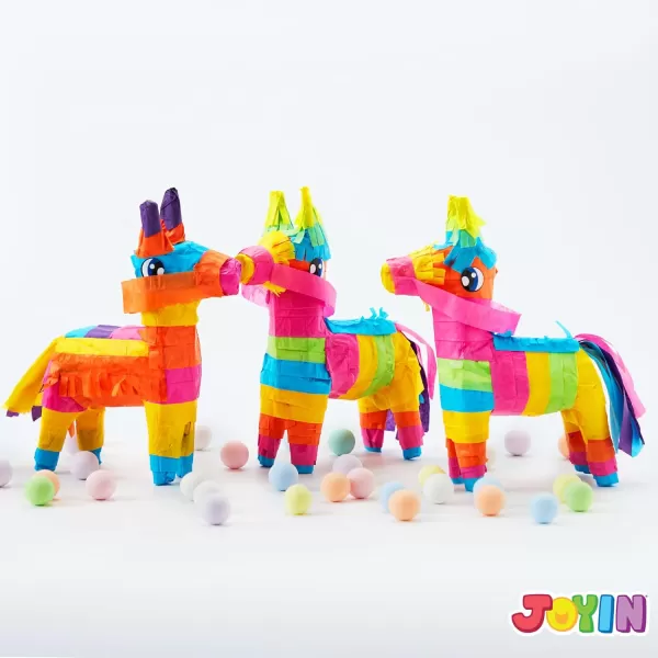 3 pcs Mini Donkey Pinatas 7quotx55quot Cinco De Mayo Rainbow Color for Fun Fiesta Taco Party Supplies Luau Event Photo Props Mexican Theme Decoration Carnivals Festivals Taco Tuesday Event