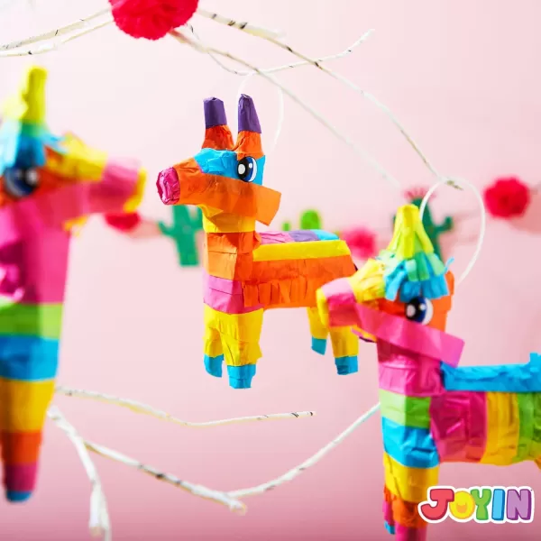 3 pcs Mini Donkey Pinatas 7quotx55quot Cinco De Mayo Rainbow Color for Fun Fiesta Taco Party Supplies Luau Event Photo Props Mexican Theme Decoration Carnivals Festivals Taco Tuesday Event