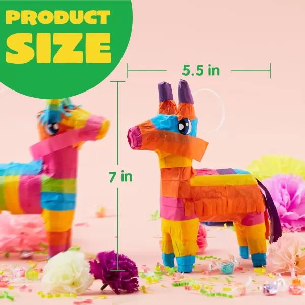 3 pcs Mini Donkey Pinatas 7quotx55quot Cinco De Mayo Rainbow Color for Fun Fiesta Taco Party Supplies Luau Event Photo Props Mexican Theme Decoration Carnivals Festivals Taco Tuesday Event