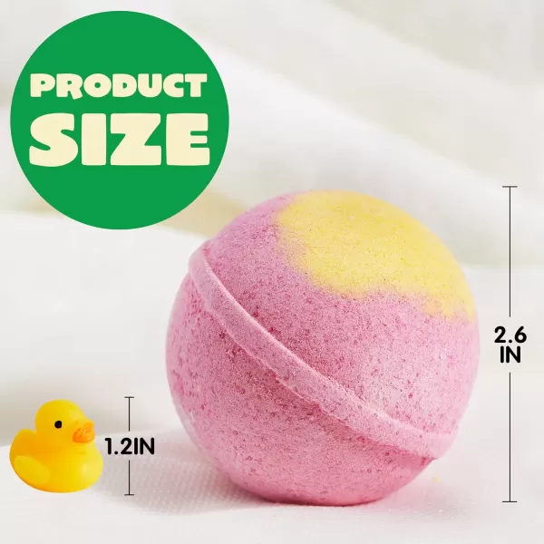 8 Pack Bubble Bath Bombs for Kids with Mochi Squishy Toy Surprise Toy Inside Natural Essential Oil SPA Bath Fizzies Set Kids Safe Party Favors for Boys and GirlsMochi Squishy