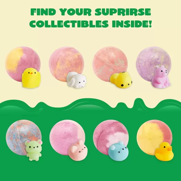 8 Pack Bubble Bath Bombs for Kids with Mochi Squishy Toy Surprise Toy Inside Natural Essential Oil SPA Bath Fizzies Set Kids Safe Party Favors for Boys and GirlsMochi Squishy