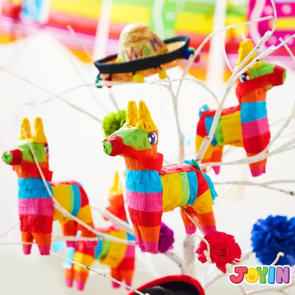Cinco De Mayo 8 pcs Mini Donkey Pinatas 57quotx75quot Rainbow Color for Fun Fiesta Taco Party Supplies Luau Event Photo Props Mexican Theme Decoration Carnivals Festivals Taco Tuesday Event