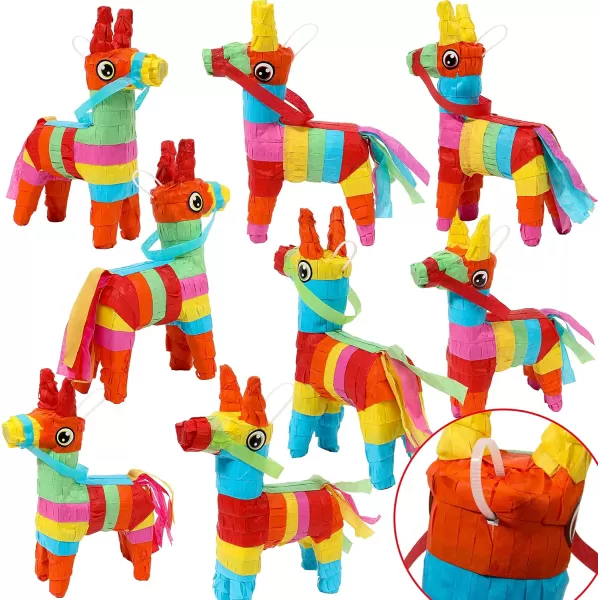 Cinco De Mayo 8 pcs Mini Donkey Pinatas 57quotx75quot Rainbow Color for Fun Fiesta Taco Party Supplies Luau Event Photo Props Mexican Theme Decoration Carnivals Festivals Taco Tuesday Event