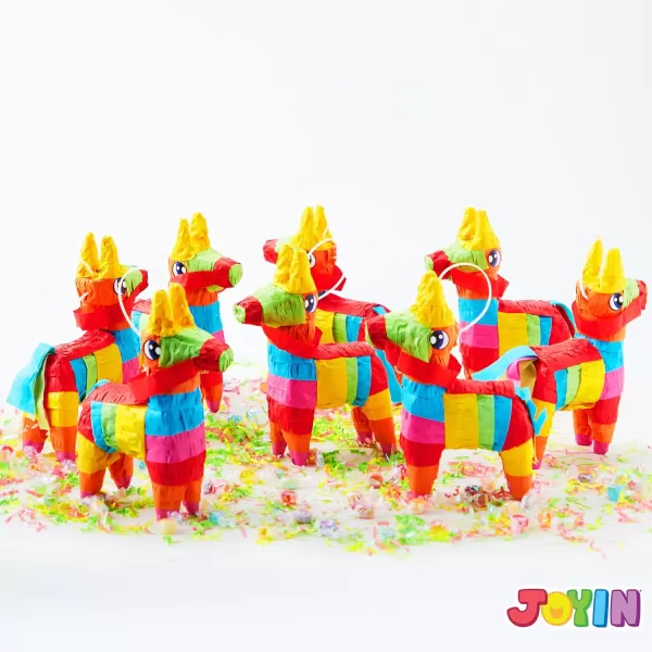 Cinco De Mayo 8 pcs Mini Donkey Pinatas 57quotx75quot Rainbow Color for Fun Fiesta Taco Party Supplies Luau Event Photo Props Mexican Theme Decoration Carnivals Festivals Taco Tuesday Event