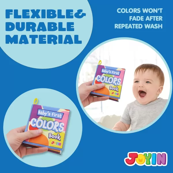 JOYIN 12 Pcs Bath Books Nontoxic Fabric Soft Crinkly Cloth Books Waterproof Bathtub Pool and Early Education First Toys for Infant Newborn Baby Toddlers Kids Birthday Gifts