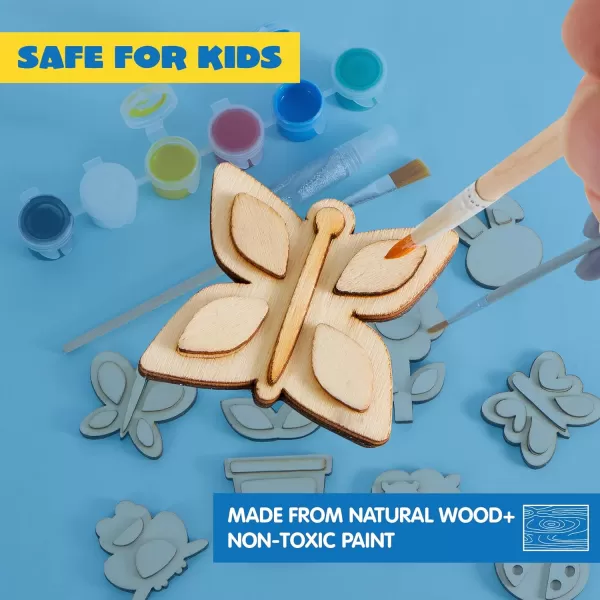 JOYIN 12 Wooden Magnet Creativity Arts ampamp Crafts Painting Kit for Kids Decorate Your Own Painting Gift for Easter Basket Stuffers Birthday Parties and Family Crafts Party Favors for Boys GirlsNature
