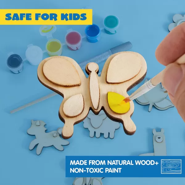 JOYIN 12 Wooden Magnet Creativity Arts ampamp Crafts Painting Kit for Kids Decorate Your Own Painting Gift for Easter Basket Stuffers Birthday Parties and Family Crafts Party Favors for Boys GirlsAnimal