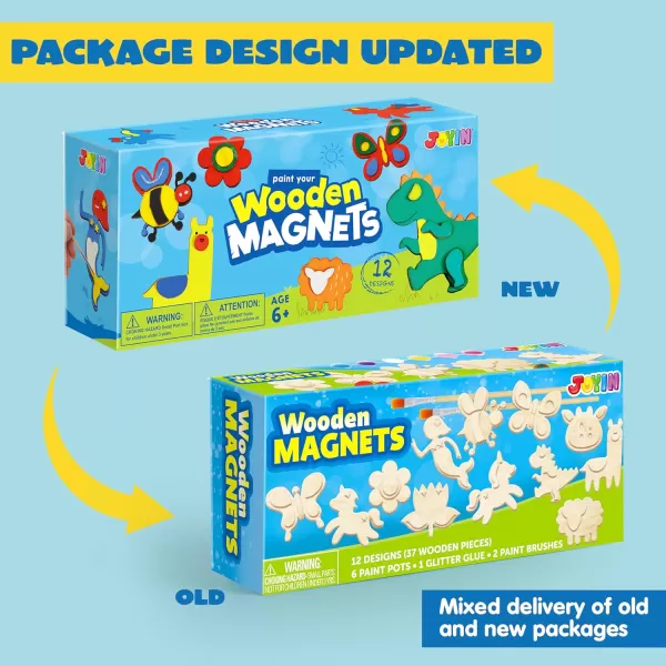 JOYIN 12 Wooden Magnet Creativity Arts ampamp Crafts Painting Kit for Kids Decorate Your Own Painting Gift for Easter Basket Stuffers Birthday Parties and Family Crafts Party Favors for Boys GirlsAnimal