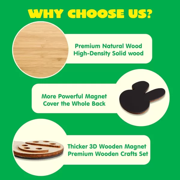 JOYIN 12 Wooden Magnet Creativity Arts ampamp Crafts Painting Kit for Kids Decorate Your Own Painting Gift for Easter Basket Stuffers Birthday Parties and Family Crafts Party Favors for Boys GirlsNature