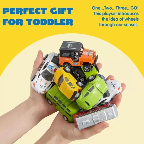 JOYIN 20PCS Die Cast Metal Pull Back Toy Cars Vehicle Set for Toddlers Child Party Favors Cake Toppers Stocking Stuffers Race Cars for Boys Gift Set for Babies