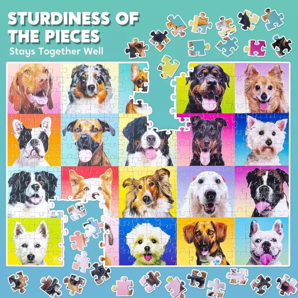 JOYIN 300 pcs Multicolor Dogs Puzzles Jigsaw Puzzle for Kids and Adults29quot x 21quot Puppy Theme Puzzles for Teens Collection Gift Home Art Decor