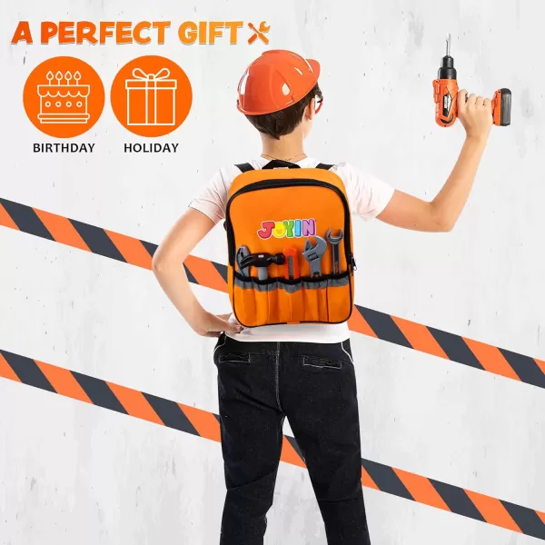 JOYIN 32PCS Kids Tool Set Pretend Play Toddler Tool Toys with Construction Backpack Costume ampamp Electronic Toy Drill for Boy Girl Halloween Present Birthday Dress Up Party