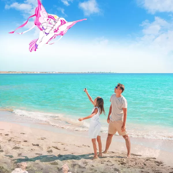 JOYIN 433 Giant Unicorn Kite Easy to Fly Huge Kites for Kids and Adults with 2625 ft Kite String Large Beach Kite for Outdoor Games and Activities