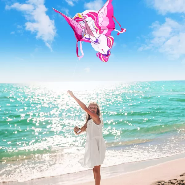JOYIN 433 Giant Unicorn Kite Easy to Fly Huge Kites for Kids and Adults with 2625 ft Kite String Large Beach Kite for Outdoor Games and Activities