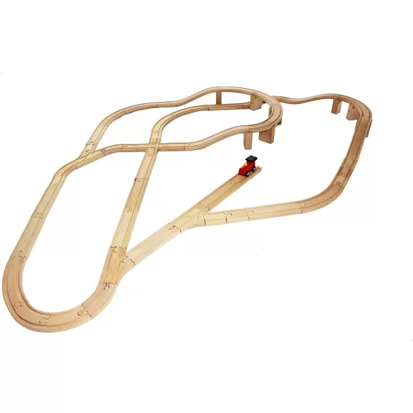 JOYIN 62 Pieces Wooden Train Track Set Including 1 Thomas Magnetic Toy Train Wooden Railway Set Compatible with Versatile Brands Birthday Holiday Party Favor Gifts for Boys Girls 38 Years Old
