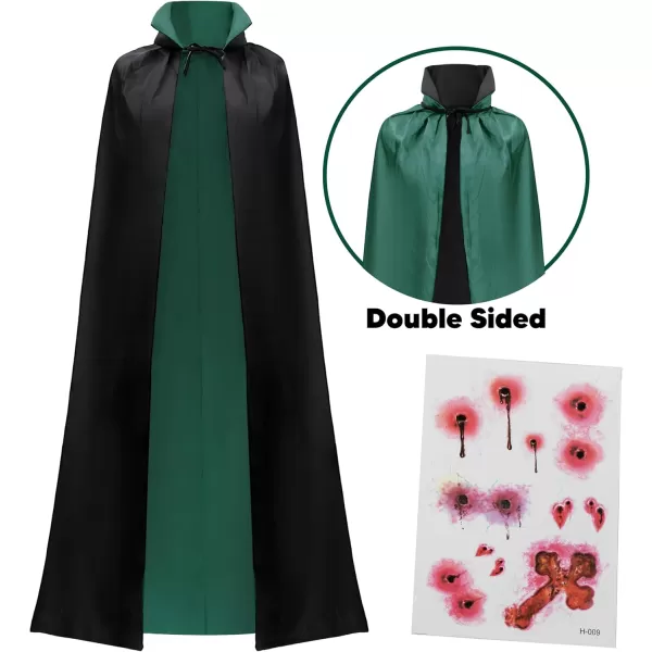 JOYIN Adult Child Unisex Vampire Costume Accessories Halloween Vampire Cape for Transylvania Dracula Theme PartyBlack  Green