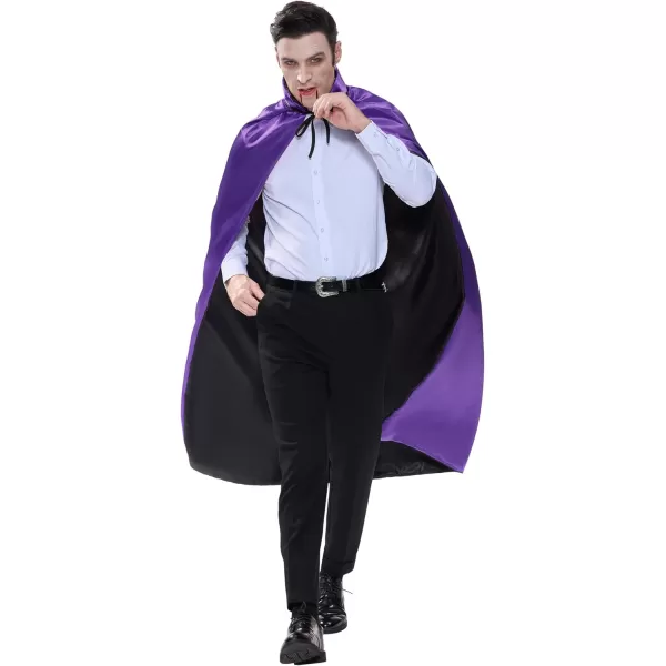 JOYIN Adult Child Unisex Vampire Costume Accessories Halloween Vampire Cape for Transylvania Dracula Theme PartyBlack  Purple