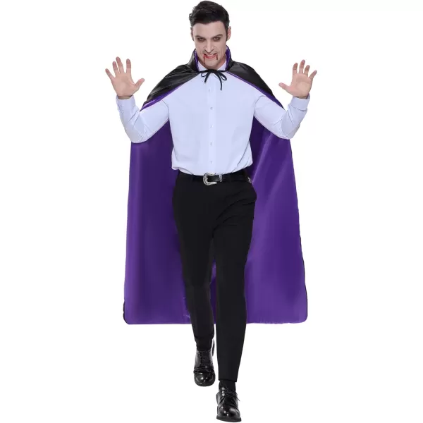 JOYIN Adult Child Unisex Vampire Costume Accessories Halloween Vampire Cape for Transylvania Dracula Theme PartyBlack  Purple