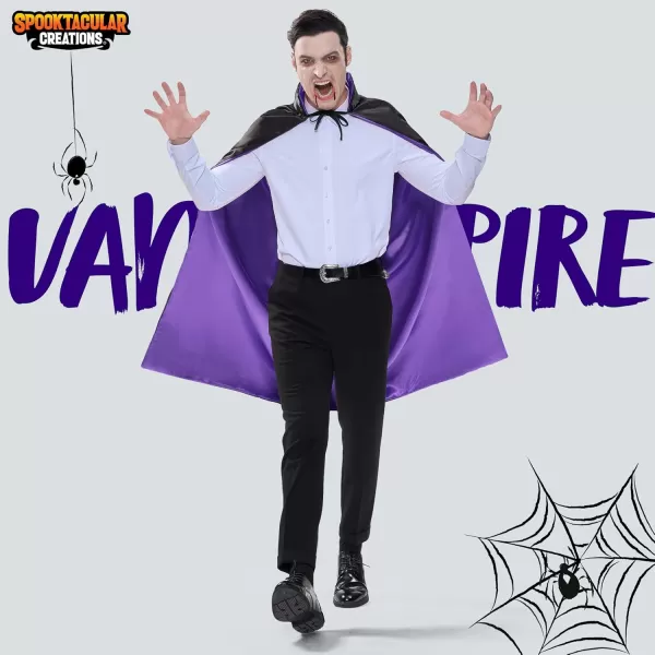 JOYIN Adult Child Unisex Vampire Costume Accessories Halloween Vampire Cape for Transylvania Dracula Theme PartyBlack  Purple