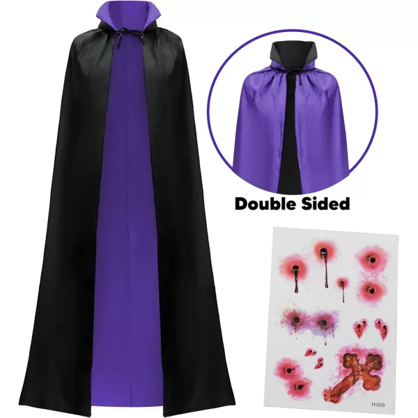 JOYIN Adult Child Unisex Vampire Costume Accessories Halloween Vampire Cape for Transylvania Dracula Theme PartyBlack  Purple
