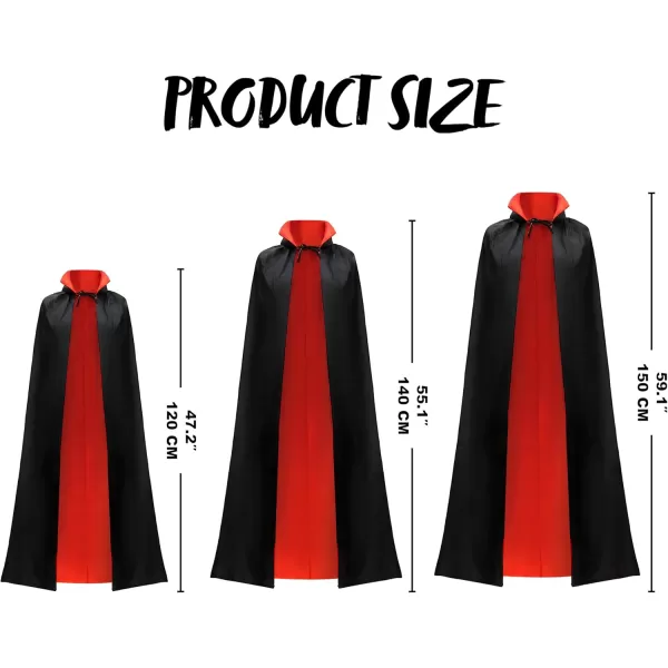 JOYIN Adult Child Unisex Vampire Costume Accessories Halloween Vampire Cape for Transylvania Dracula Theme PartyBlack  Red