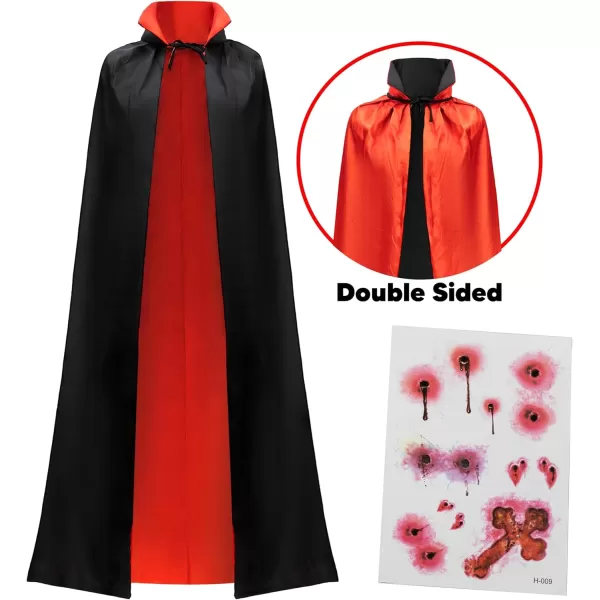 JOYIN Adult Child Unisex Vampire Costume Accessories Halloween Vampire Cape for Transylvania Dracula Theme PartyBlack  Red