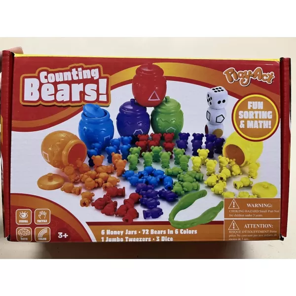 JOYIN Rainbow Counting Bears with Matching Sorting Cups  83 Pcs Set Learning Toys for Kids Age 3 Number Sorting Color Recognition Tweezers Dice Instruction Book Educational Gift