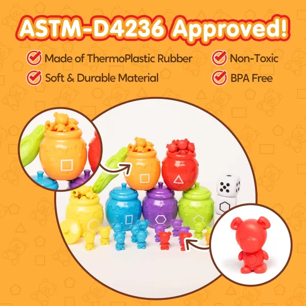 JOYIN Rainbow Counting Bears with Matching Sorting Cups  83 Pcs Set Learning Toys for Kids Age 3 Number Sorting Color Recognition Tweezers Dice Instruction Book Educational Gift