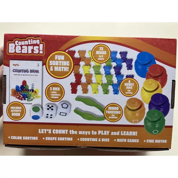 JOYIN Rainbow Counting Bears with Matching Sorting Cups  83 Pcs Set Learning Toys for Kids Age 3 Number Sorting Color Recognition Tweezers Dice Instruction Book Educational Gift