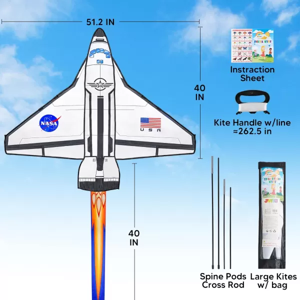 JOYIN Spaceship Kite Easy to Fly Huge Kites for Kids and Adults with 2625 ft Kite String Large Beach Kite for Outdoor Games and Activities