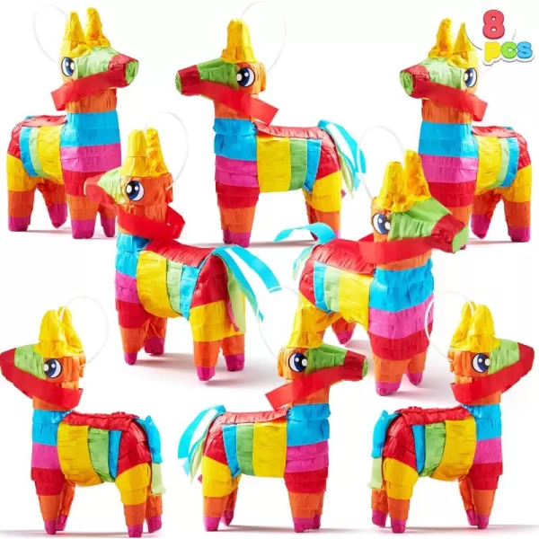 Cinco De Mayo 8 pcs Mini Donkey Pinatas 57quotx75quot Rainbow Color for Fun Fiesta Taco Party Supplies Luau Event Photo Props Mexican Theme Decoration Carnivals Festivals Taco Tuesday Event