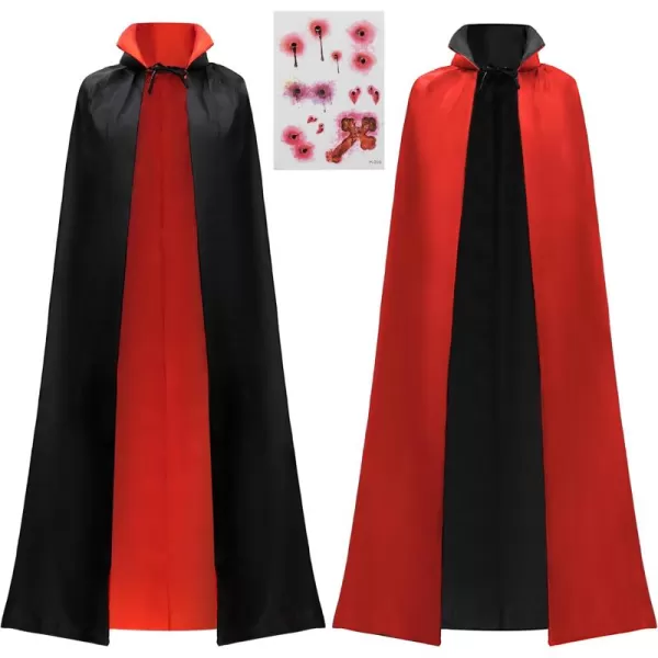 JOYIN Adult Child Unisex Vampire Costume Accessories Halloween Vampire Cape for Transylvania Dracula Theme PartyBlack  Red