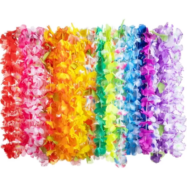 JOYIN Toy 12 Counts Hawaiian Leis Bulk Tropical Flower Lei Hawaiian Lei Beach Hawaii Luau Party Favors Decoration Birthday Party Supplies