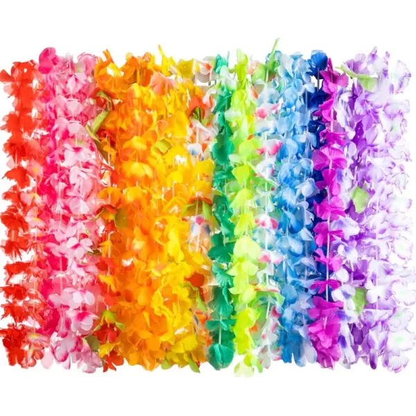 JOYIN Toy 24 Counts Hawaiian Leis Bulk Tropical Flower Lei Hawaiian Lei Beach Hawaii Luau Party Favors Decoration Birthday Party Supplies