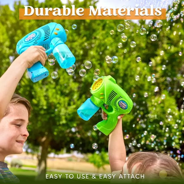 JOYIN 2 Kids Bubble Gun with 2 Bottles Bubble Refill Solution Bubble Guns Kids 48 Bubble Machine Gun for Toddlers 13 Bubble Gun Blaster Party Favors Summer Toy Outdoors Easter Birthday GiftBluegreen