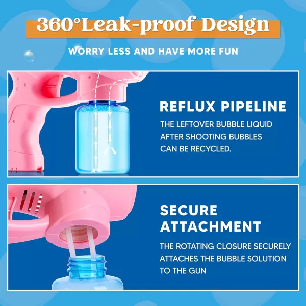 JOYIN 2 Kids Bubble Gun with 2 Bottles Bubble Refill Solution Bubble Guns Kids 48 Bubble Machine Gun for Toddlers 13 Bubble Gun Blaster Party Favors Summer Toy Outdoors Easter Birthday GiftPinkpurple