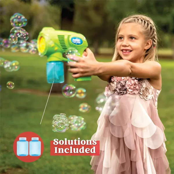 JOYIN 2 Kids Bubble Gun with 2 Bottles Bubble Refill Solution Bubble Guns Kids 48 Bubble Machine Gun for Toddlers 13 Bubble Gun Blaster Party Favors Summer Toy Outdoors Easter Birthday GiftBluegreen