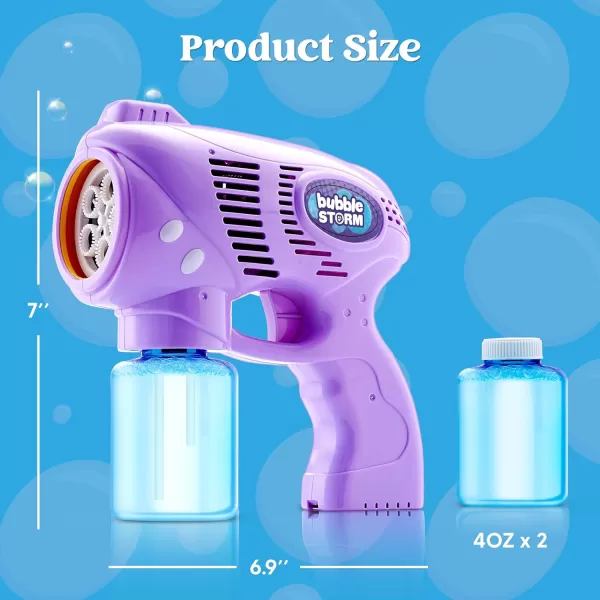 JOYIN 2 Kids Bubble Gun with 2 Bottles Bubble Refill Solution Bubble Guns Kids 48 Bubble Machine Gun for Toddlers 13 Bubble Gun Blaster Party Favors Summer Toy Outdoors Easter Birthday GiftPinkpurple